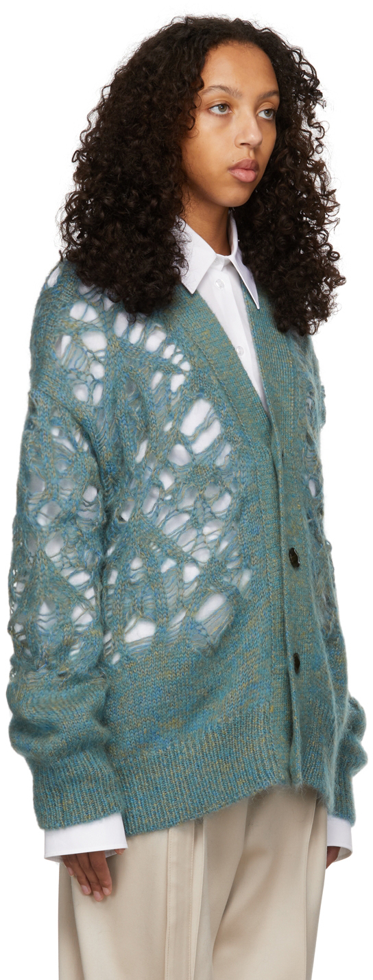 NAMACHEKO Mohair Klaus Cardigan in Blue for Men