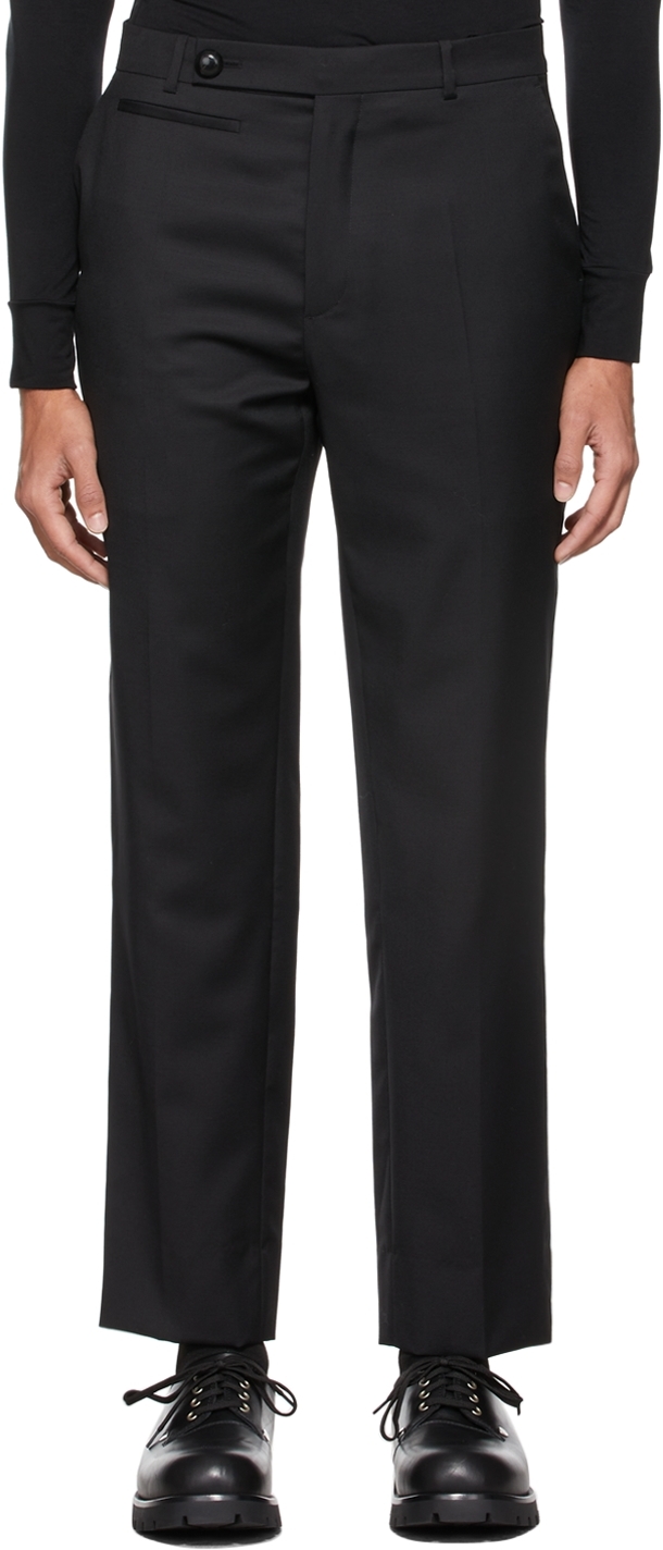 Namacheko Black Wool Ziggurat Trousers | Smart Closet