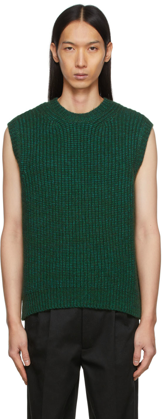 Green Rib Harry Sweater Vest