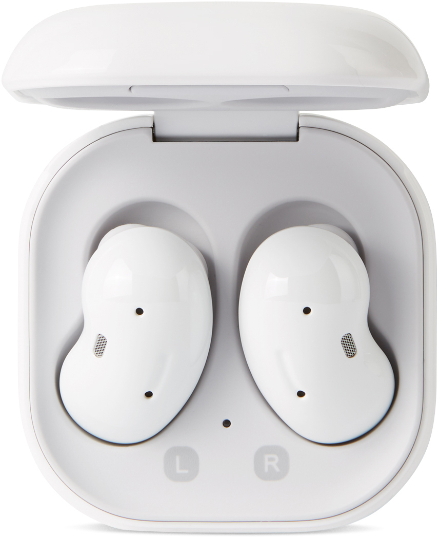 White Galaxy Buds Live Earphones by Samsung | SSENSE Canada