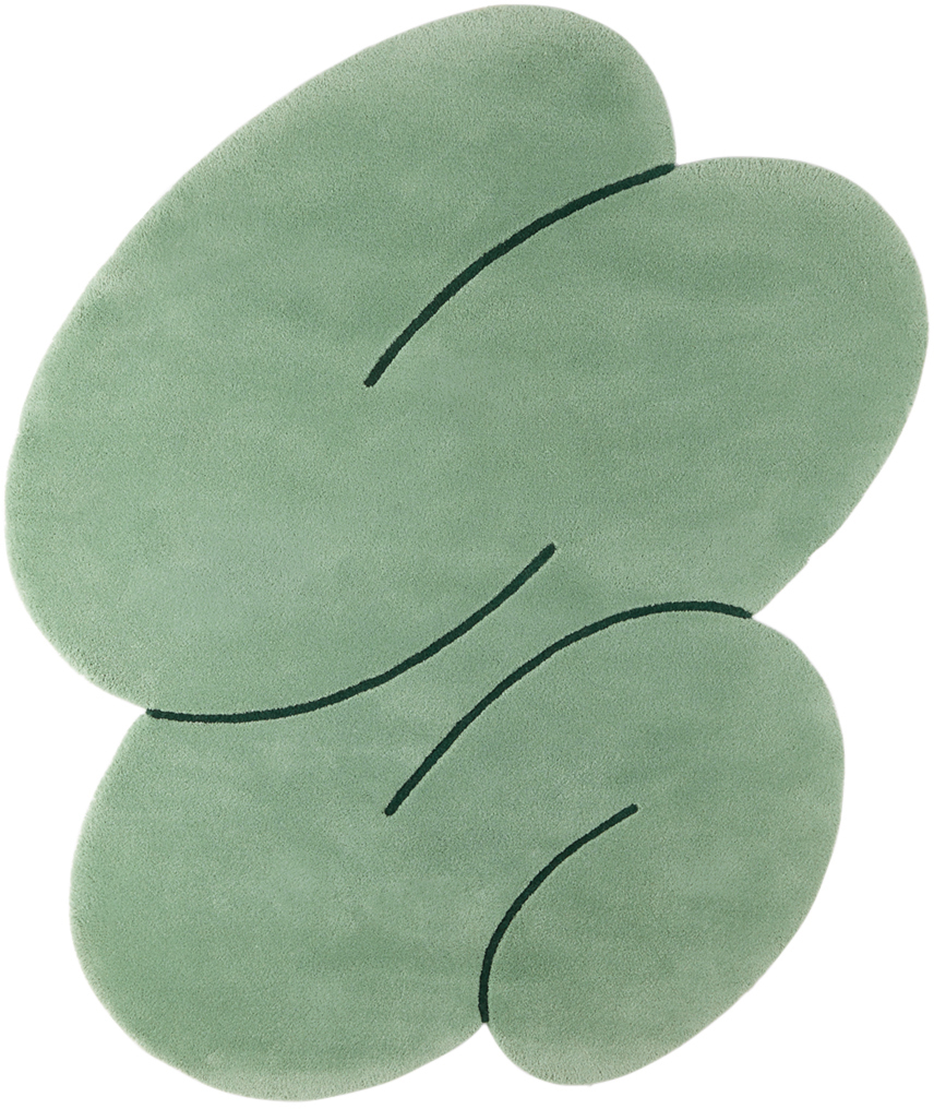 Okej Ssense Exclusive Green Squiggle Rug In Green Pea