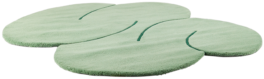 Okej Ssense Exclusive Green Squiggle Rug In Green Pea