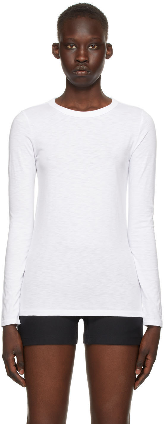 rag & bone White 'The Slub' Long Sleeve T-Shirt
