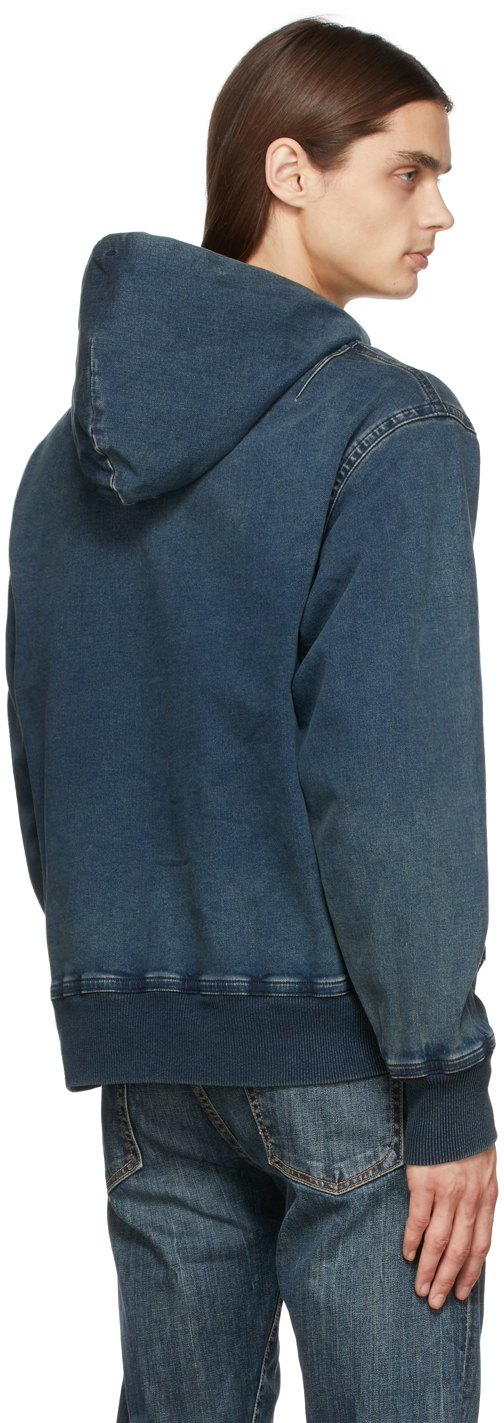 Buy the Damon Zip Loopback Denim Hoodie