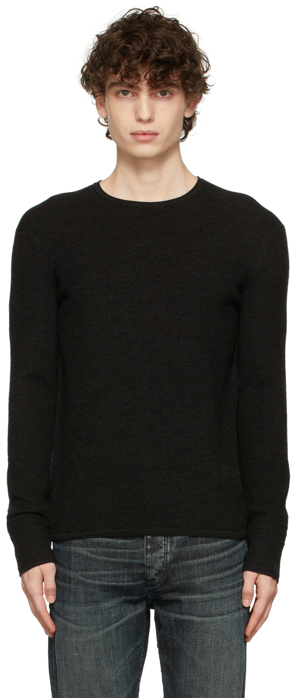 Black Collin Crewneck Sweater by rag & bone on Sale