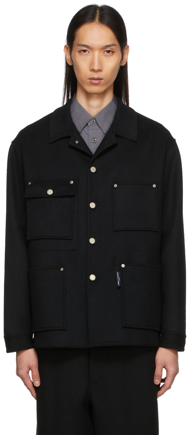 Comme des Garçons Homme Black Wool Double Face Jacket | Smart Closet