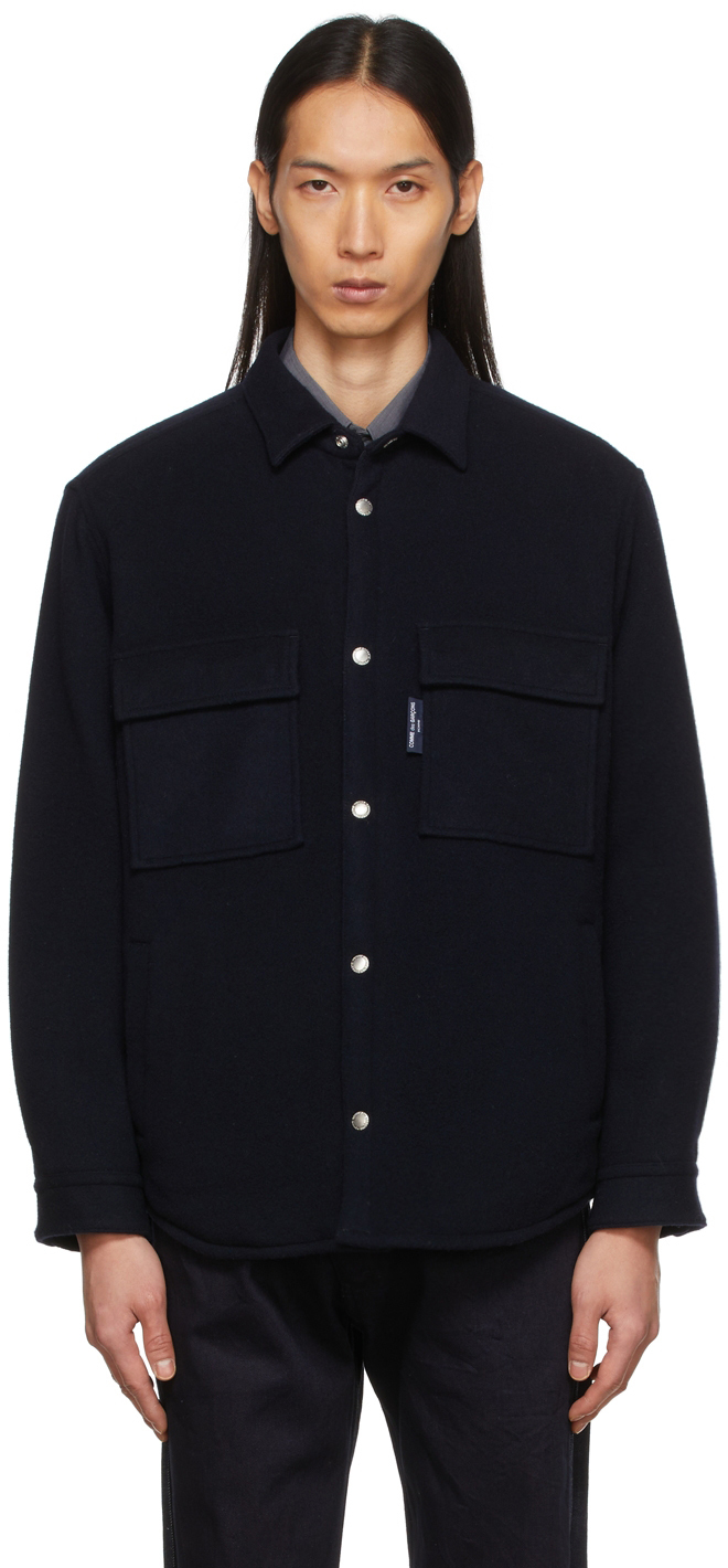 Navy Wool Double Face Jacket