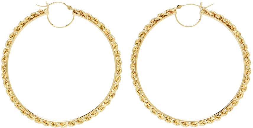 Established Gold Rope Trim Hoop Earrings