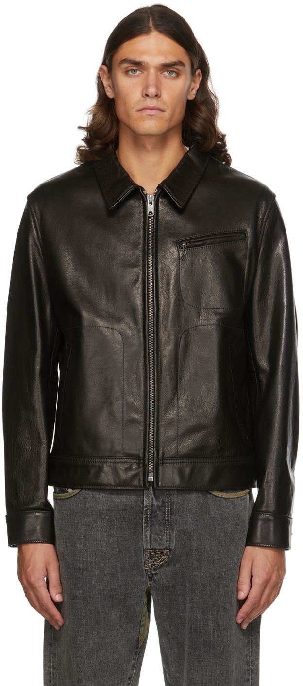 schott black leather jacket