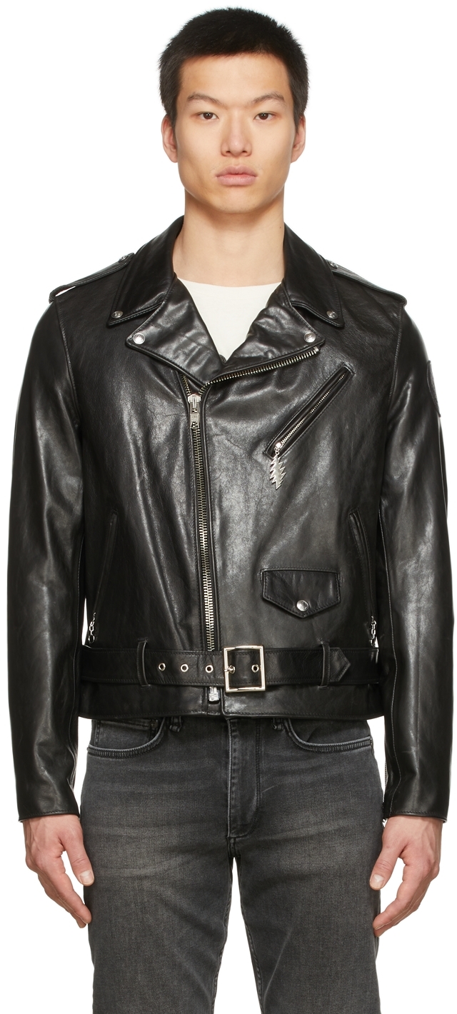 schott black leather jacket