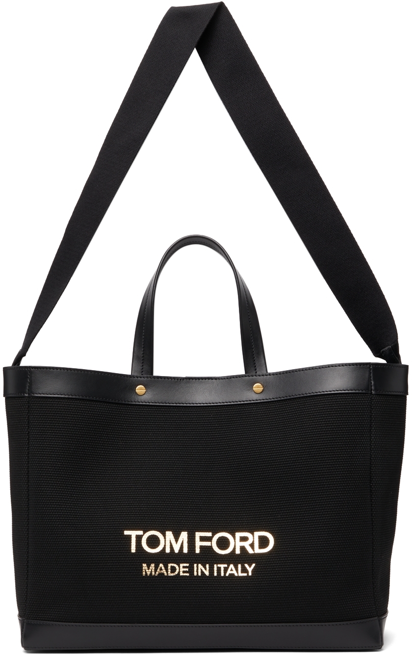 TOM FORD Black Small T Screw Shopping Tote