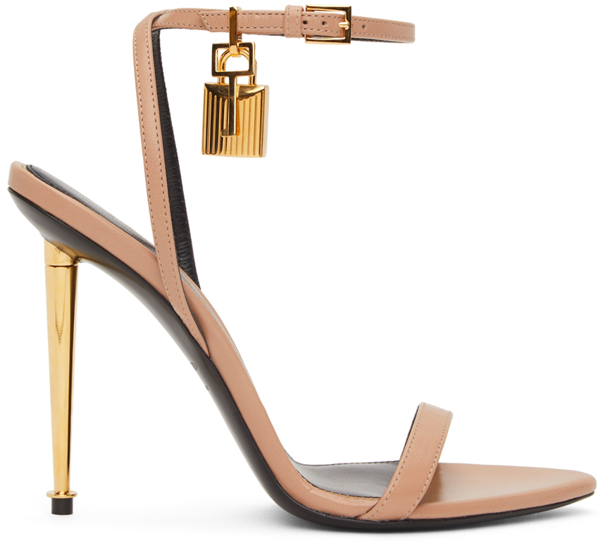 TOM FORD Shiny Leather Padlock Sandals
