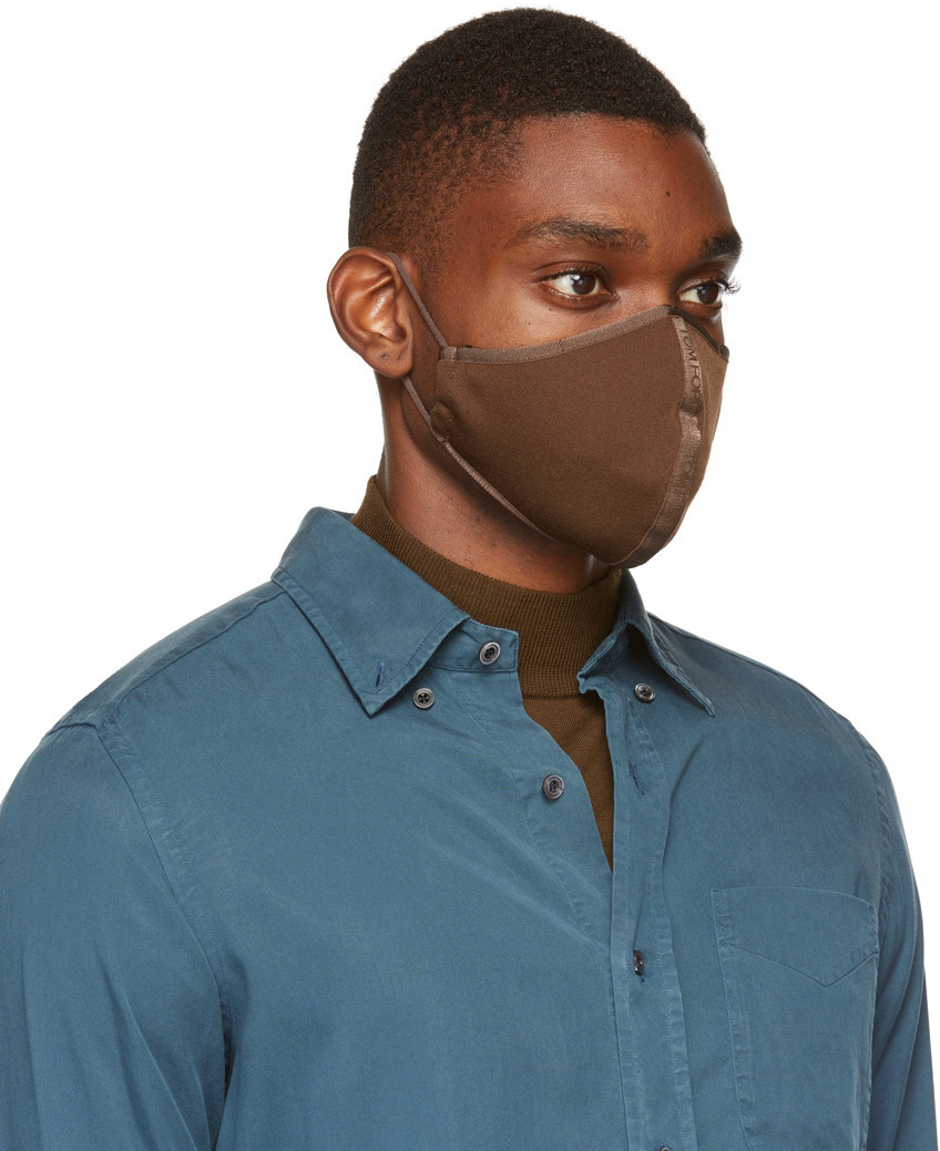 TOM FORD Brown Logo Face Mask | Smart Closet