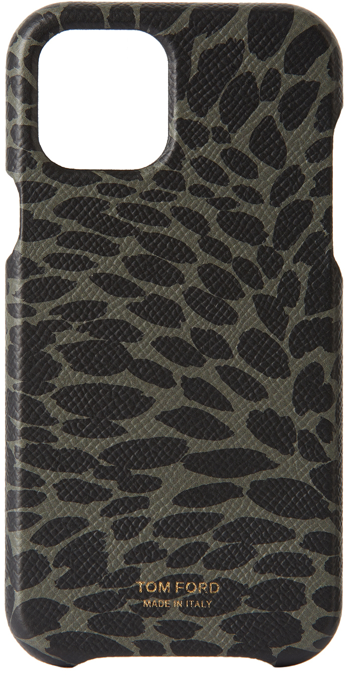 Green & Black Animal Print iPhone 12 Pro Case Ssense Accessori Custodie cellulare e tablet Custodie per cellulare 