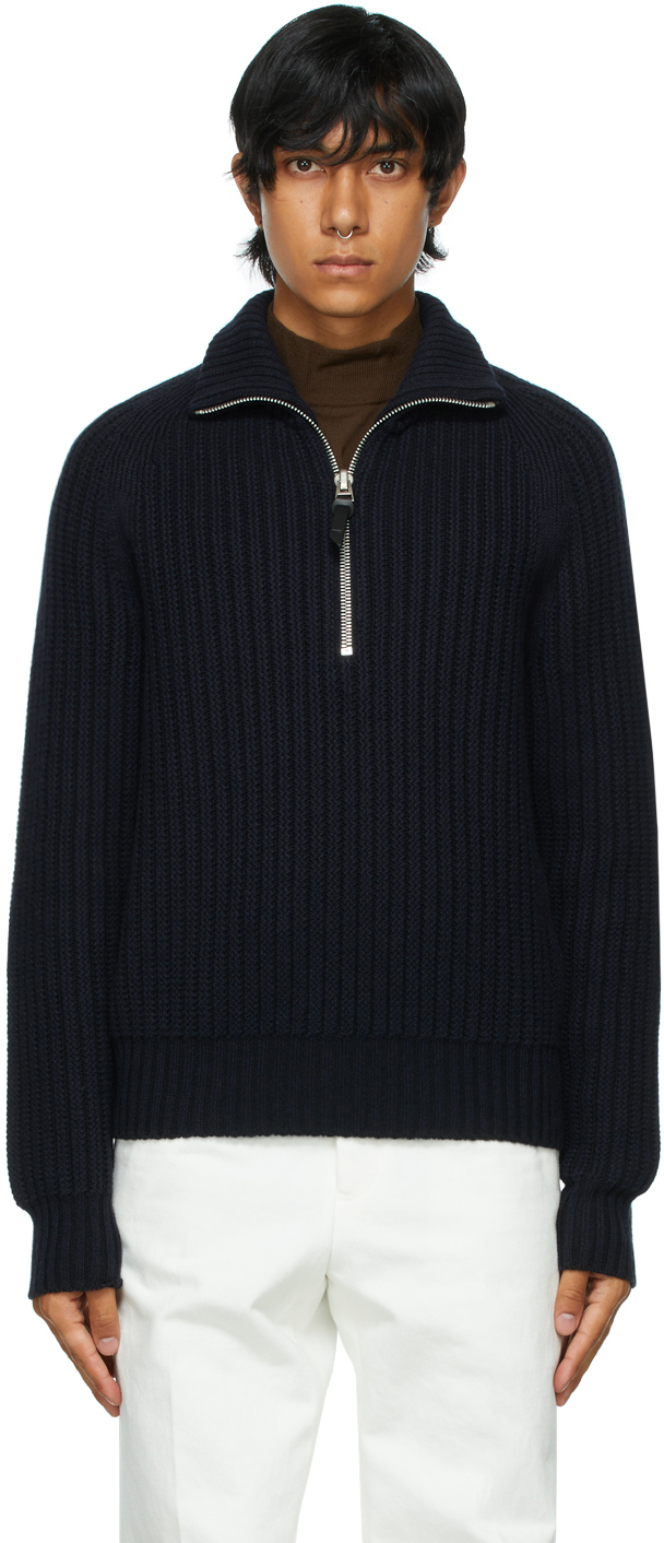 TOM FORD Navy Fisherman Knit Sweater