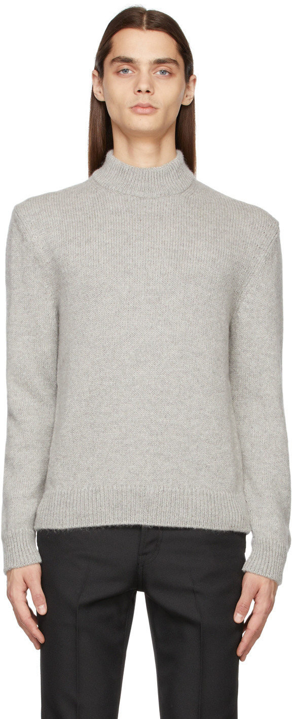Grey Knit Cashmere Turtleneck
