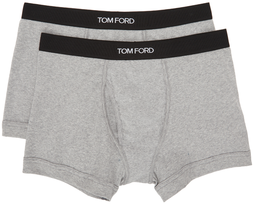 TOM FORD Two-Pack Grey Jersey Boxer Briefs