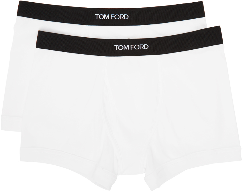 TOM FORD Two-Pack White Cotton Boxer Briefs