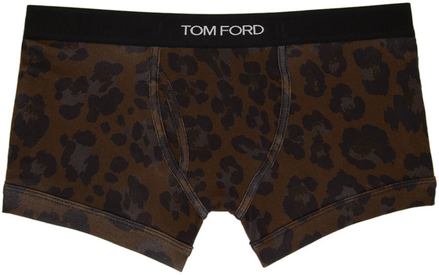 TOM FORD Brown Leopard Boxer Briefs