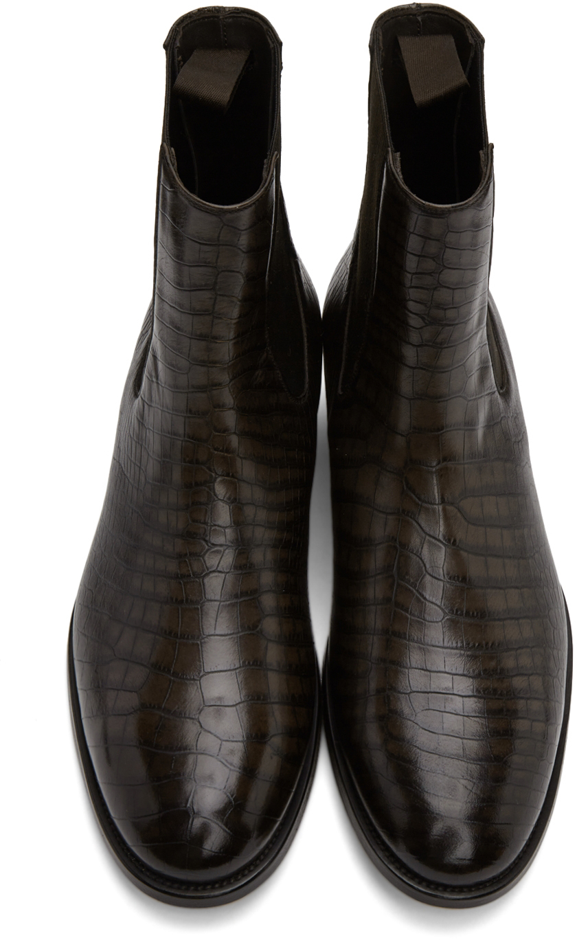 TOM FORD Brown Alligator Herbert Chelsea Boots | Smart Closet