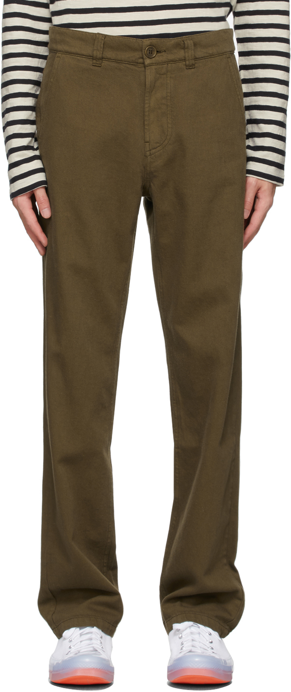 Click to view more detailed imagery on our partner's website Nudie Jeans Lazy Leo Organic Cotton-twill Trousers In Army
