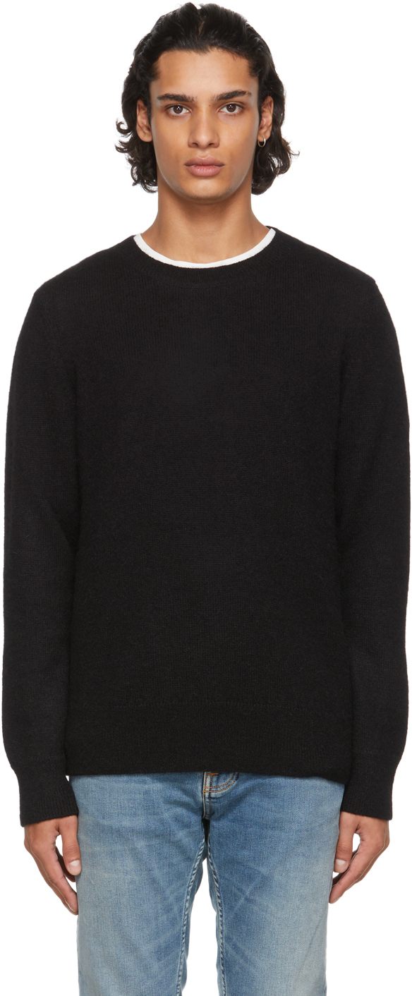 Nudie Jeans Black Solid Hampus Sweater 