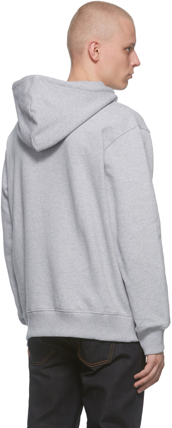 Nudie Jeans Grey Franke Logo Hoodie | Smart Closet