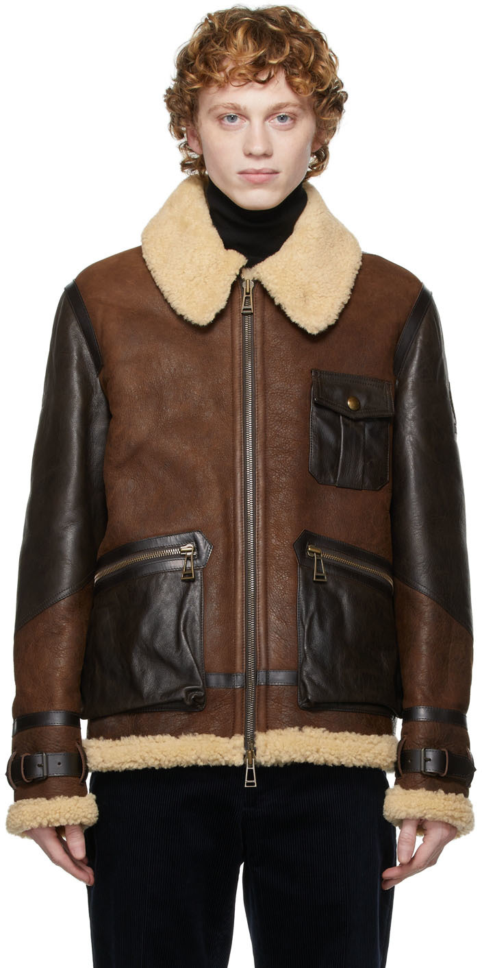 belstaff fur collar jacket