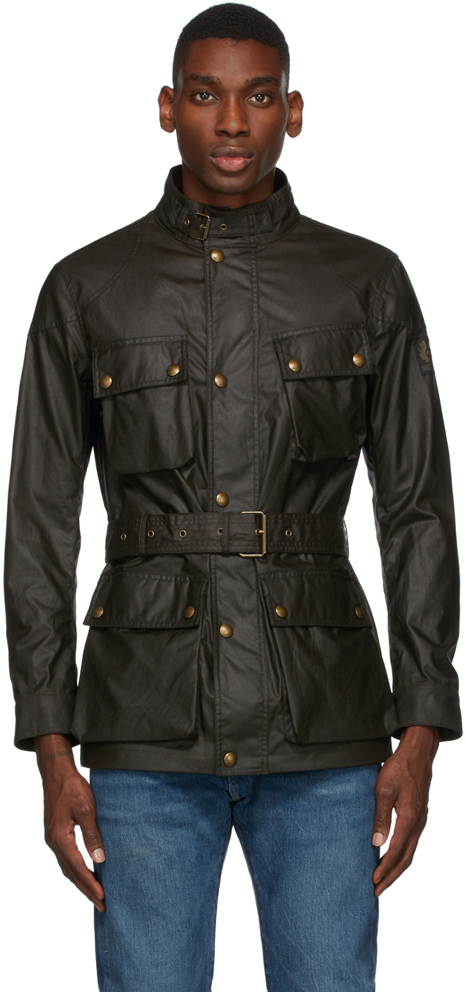 Belstaff: Khaki Waxed Trialmaster Jacket | SSENSE