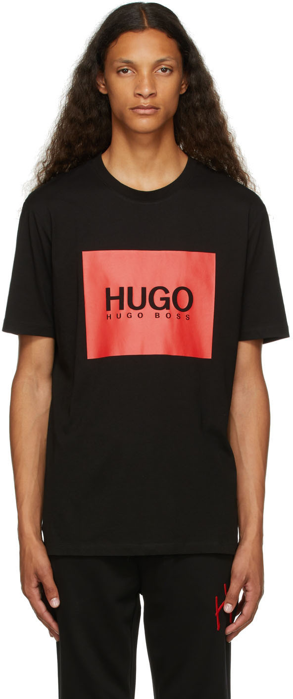 hugo boss black t shirt red logo