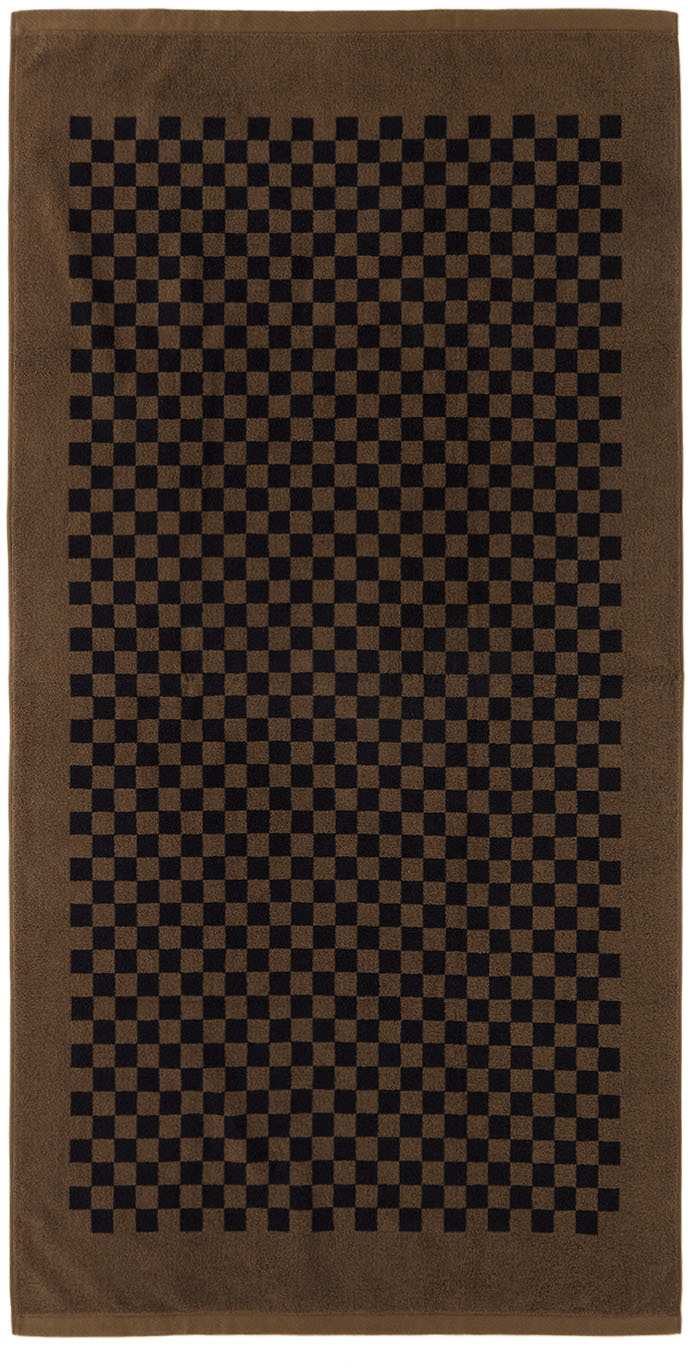 Baina Ssense Exclusive Brown & Black Pool Towel In Tabac/noir
