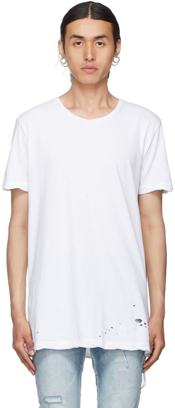Ksubi White Distressed T-Shirt