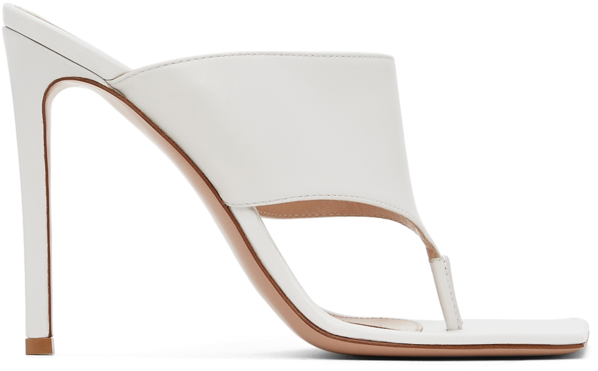 Gianvito Rossi White Leather Heeled Sandals