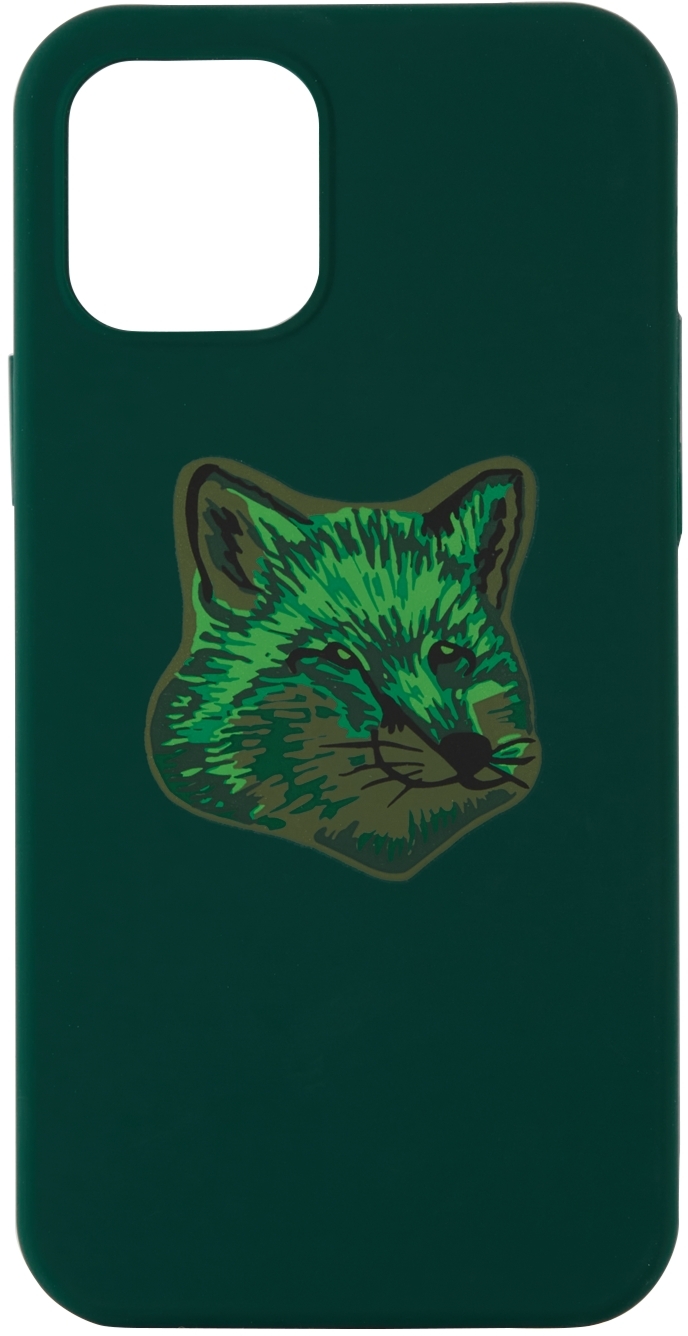 Green Maison Kitsuné Edition Cool-Tone Fox Head iPhone 12/12 Pro