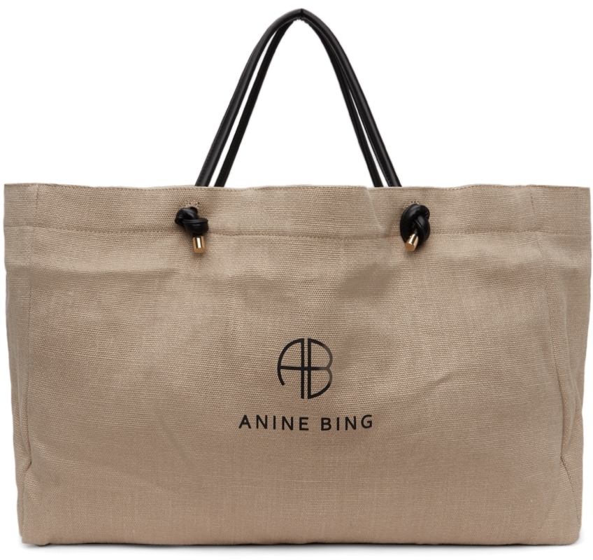 ANINE BING BAG LARGE RIO TOTE BLACK RECYCLED LEATHER