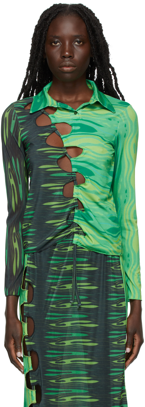 AVAVAV Green Cut-Out Shirt