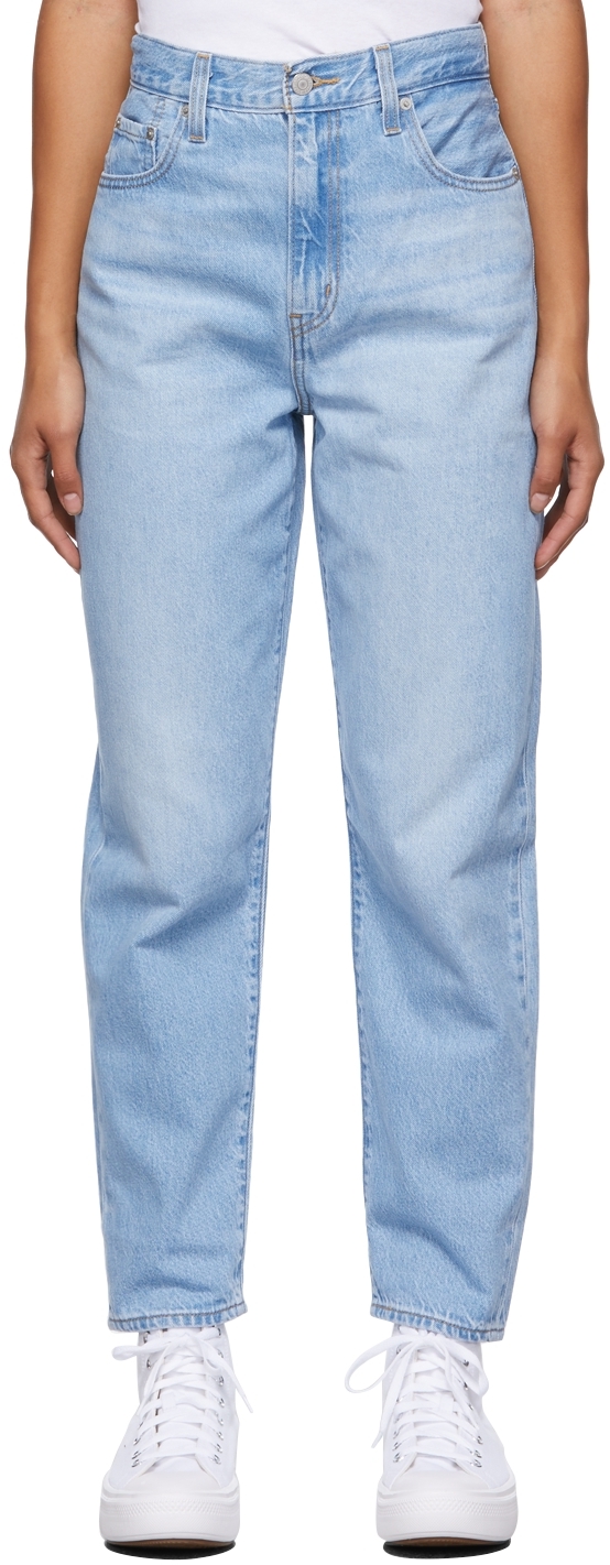 Blue Tapered Jeans SSENSE Women Clothing Jeans Tapered Jeans 
