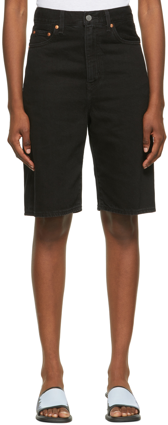 Levi's: Black High Loose Bermuda Shorts | SSENSE