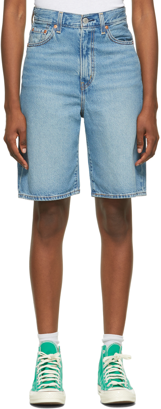 Levi's Blue High Loose Bermuda Shorts