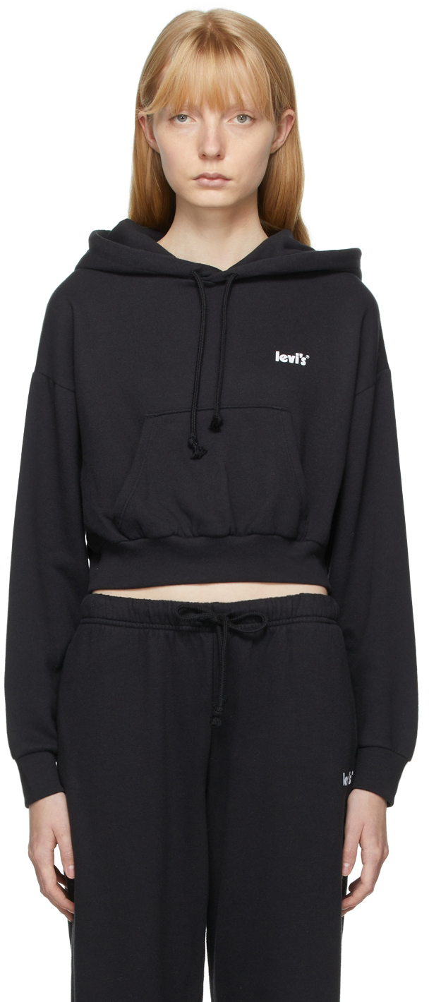 Black Logo Cropped Hoodie by Levi's on Sale