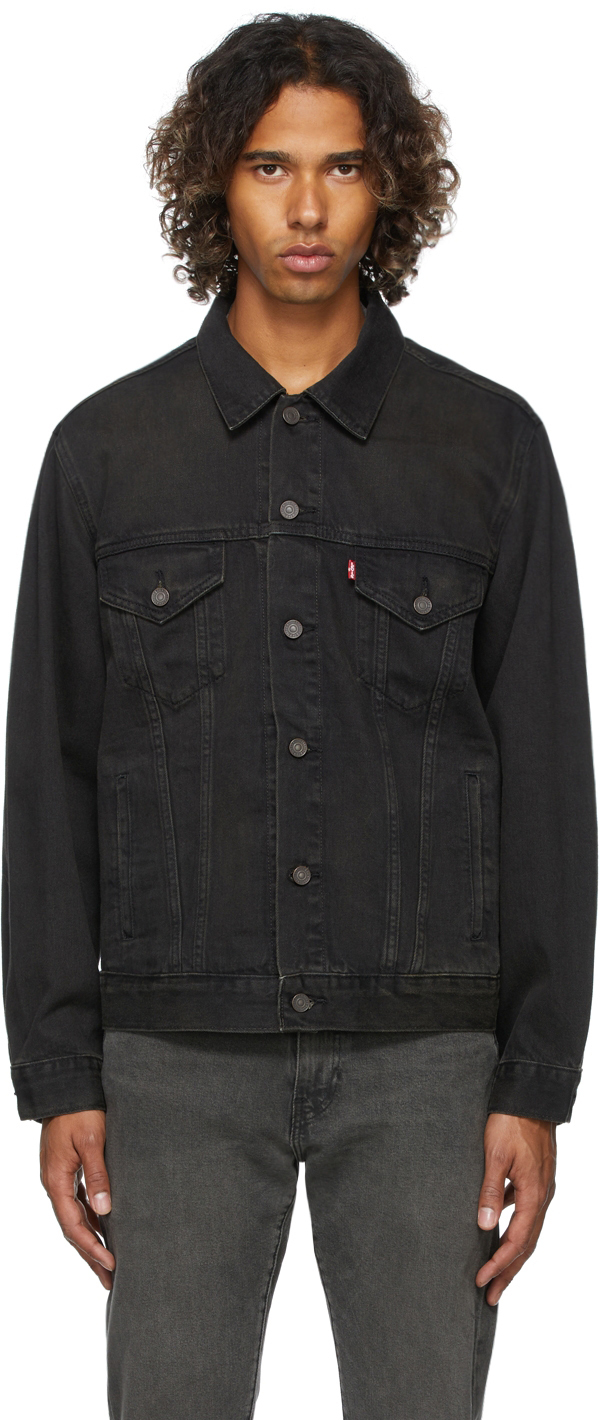 Black Denim Vintage Fit Trucker Jacket by Levi's on Sale