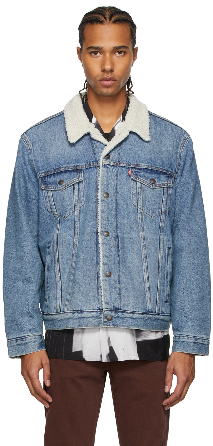 go set sherpa trucker denim jacket