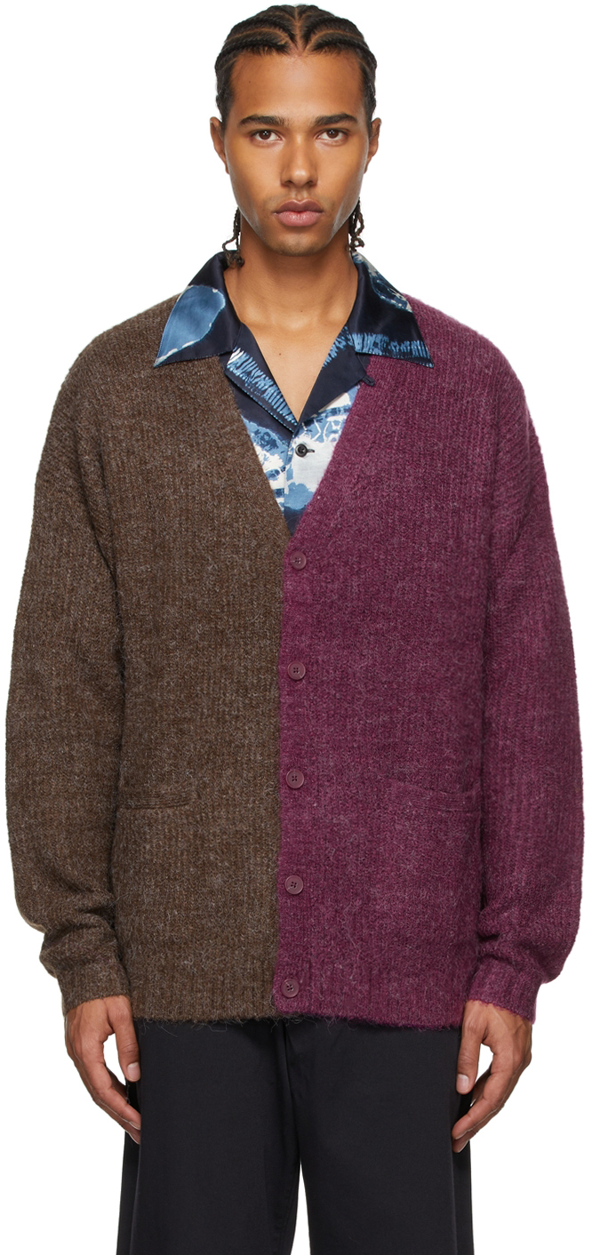 Levi's: Brown & Purple Split Coit Boxy Cardigan | SSENSE