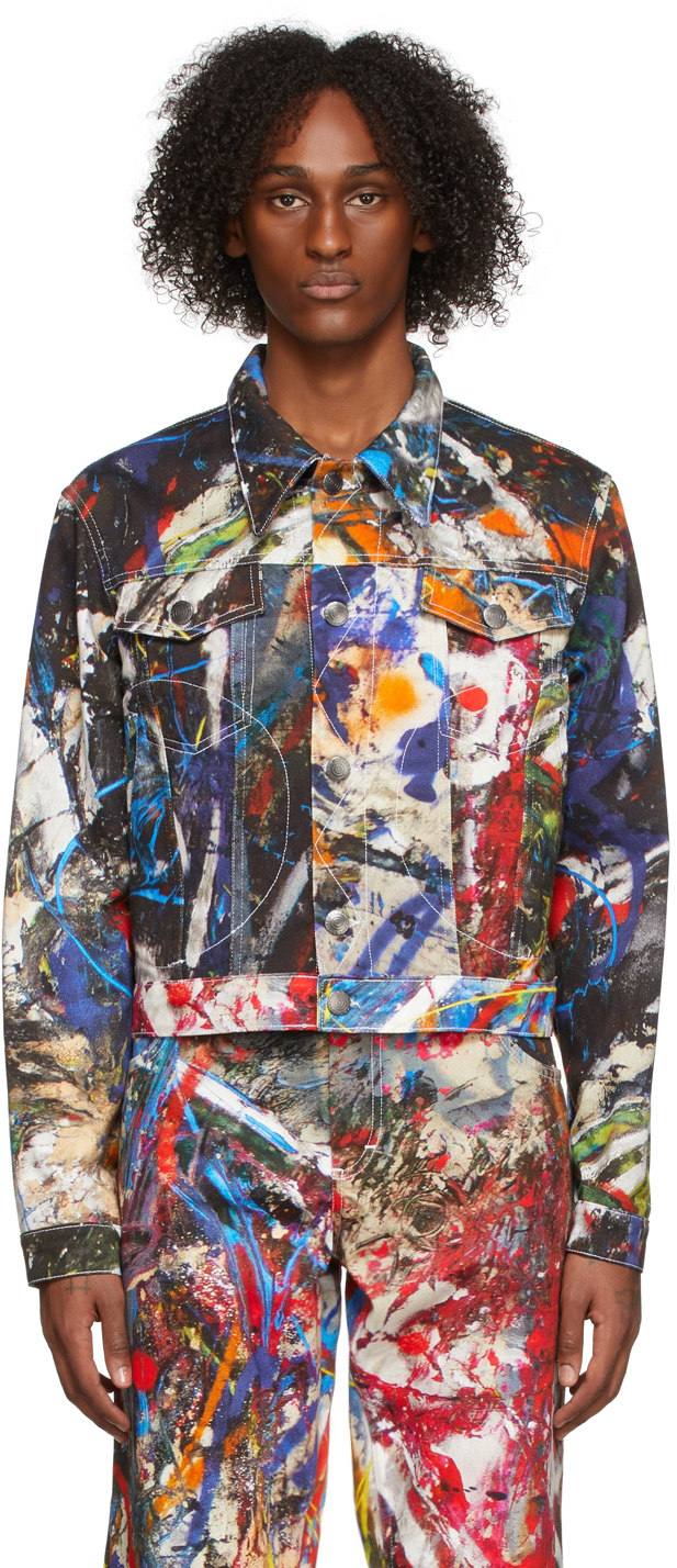 Charles Jeffrey Loverboy Multicolor Art Denim Jacket | Smart Closet