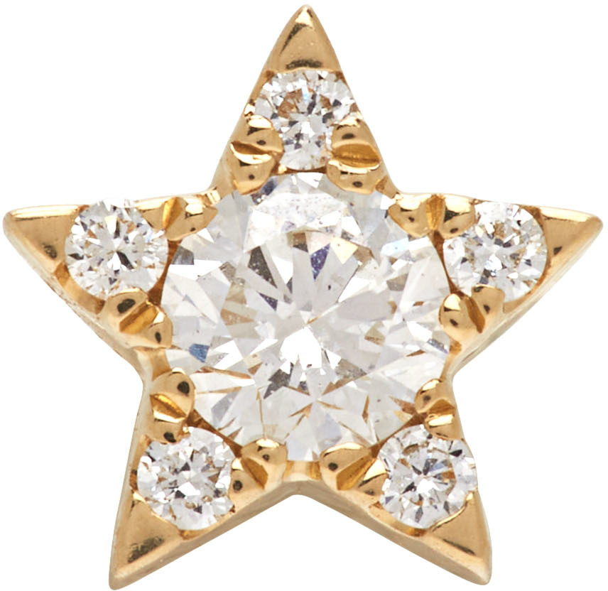 MARIA TASH Gold 5.5mm Diamond Star Earring