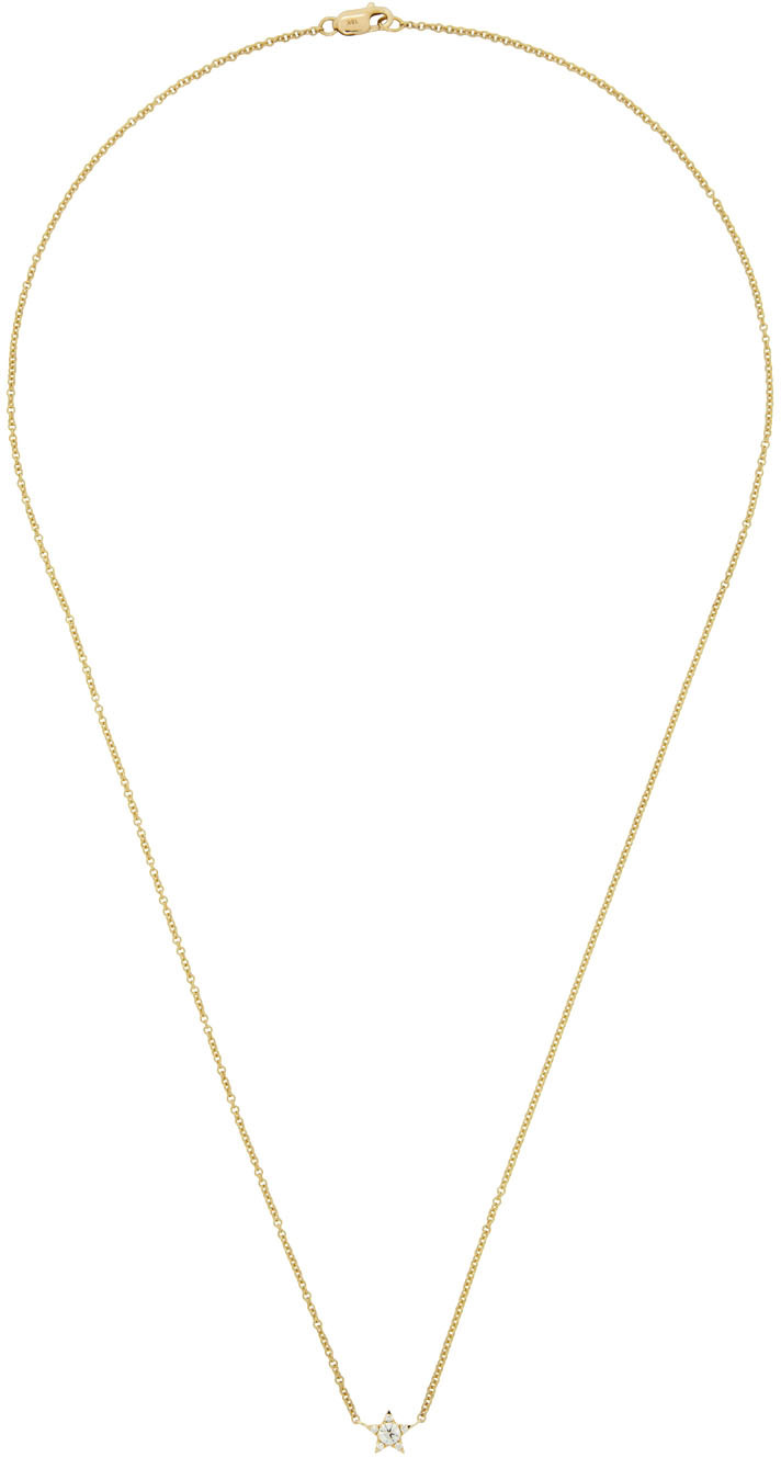 MARIA TASH Gold 5.5mm Diamond Star Necklace