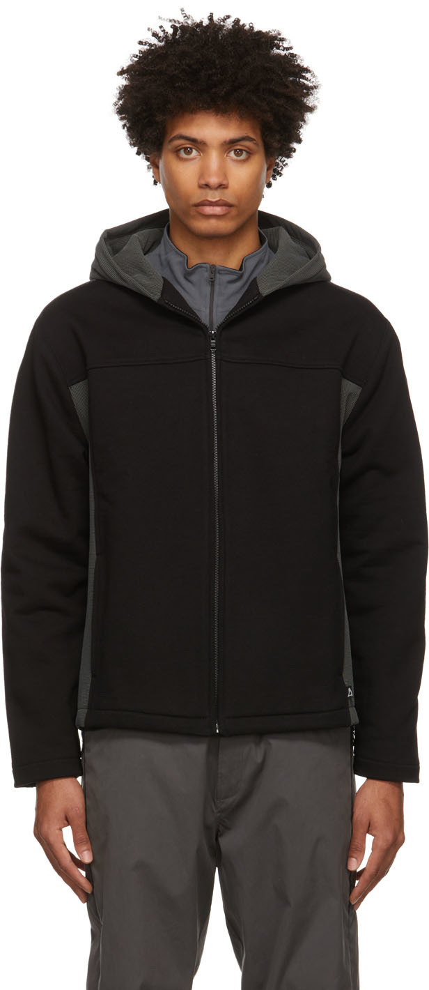 Black & Grey Boxed Zip-Up Hoodie by AFFXWRKS on Sale