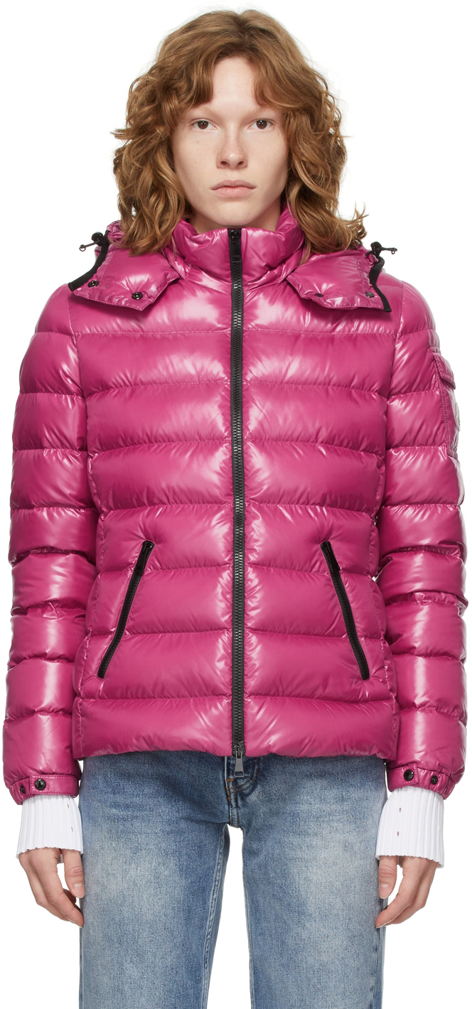 Moncler: Pink Down Bady Jacket | SSENSE Canada