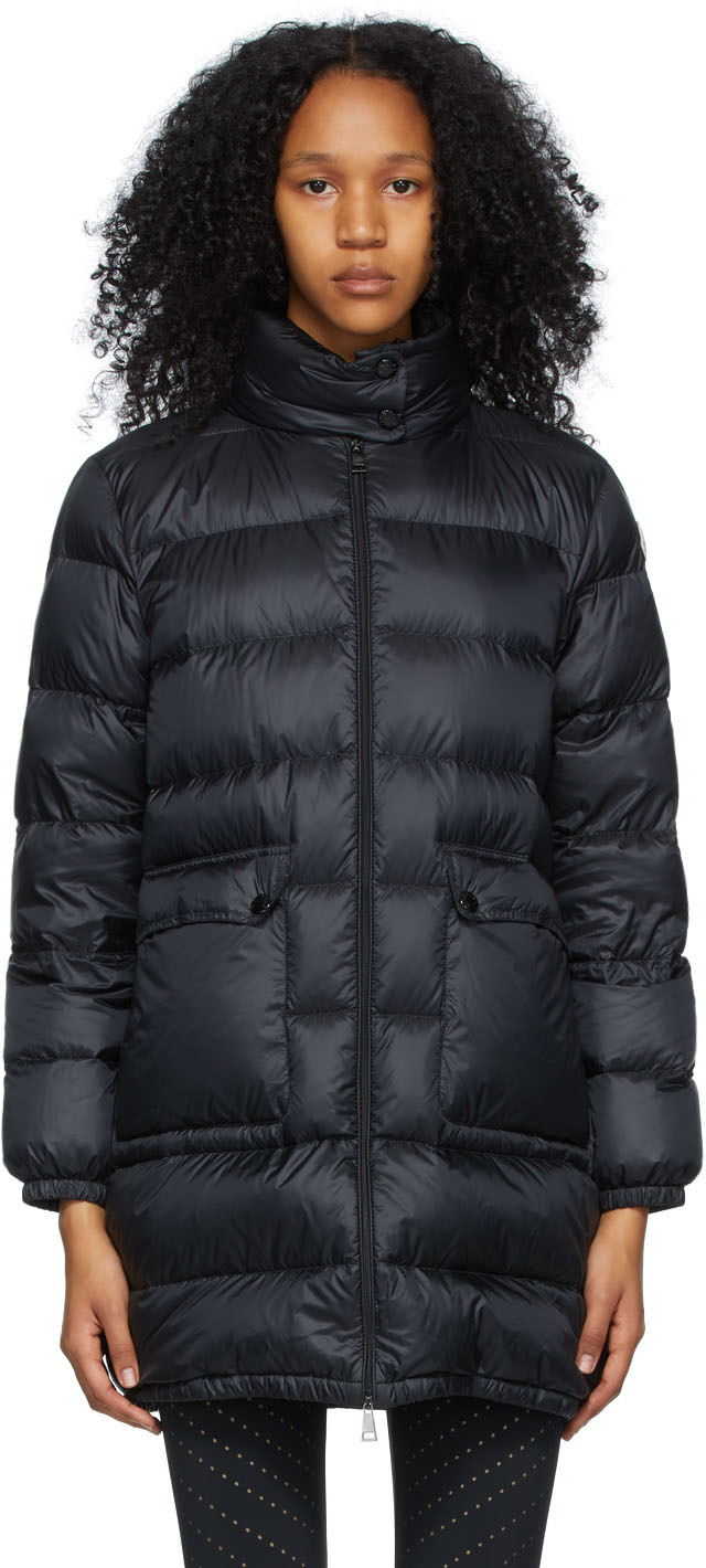 moncler black down danubelong coat