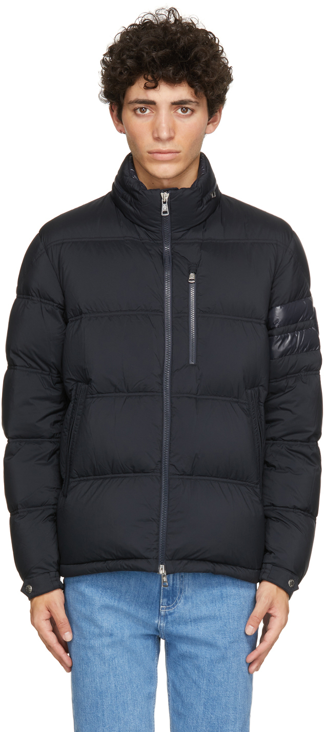 Moncler: Navy Down Delaume Jacket | SSENSE Canada